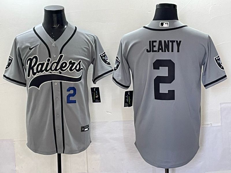 Men 2025 Oakland Raiders #2 Jeanty Grey 3th generation Joint Name Nike Limited NFL Jersey style 072->oakland raiders->NFL Jersey